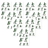 Playhouse 3 Packs of Three Perforated Sticker Half-Sheets for Crafts, Trading &amp; Collecting - Green Army Men