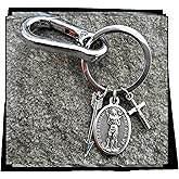 Saint Sebastian Keychain, Mens/Boys Saint Key Clip, Patron Saint of Athletes (Includes Athletes Prayer Card)