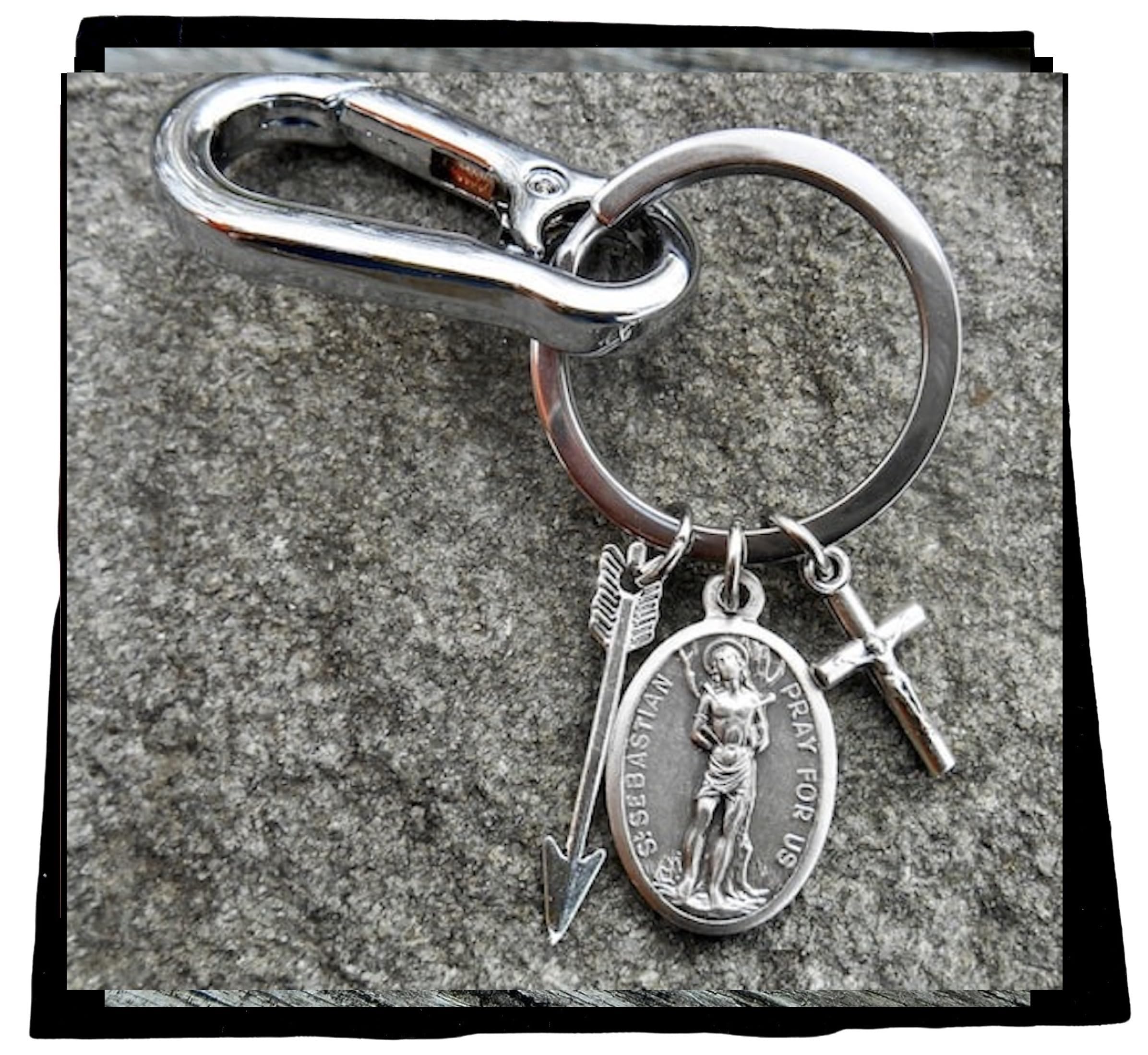 Saint Sebastian Keychain, Mens/Boys Saint Key