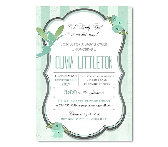 Amazon Com Fairy Baby Shower Invitation Girl Baby Shower Amazon Com Fairy Baby Shower Invitation Girl Baby Shower