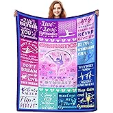 Newpurp Gymnastics Blanket Gifts for Girls,Girls Gymnast Stuff Gymnastics Throw Blankets,Birthday Party Gifts for Gymnast Lovers Women Kids Teens 50"X 40"