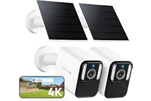 Anona 4K Solar Security Cameras Wireless Outdoor, Forever Power with Solar Panel, 8MP Color Night Vision, 24/7 AOV Recording,
