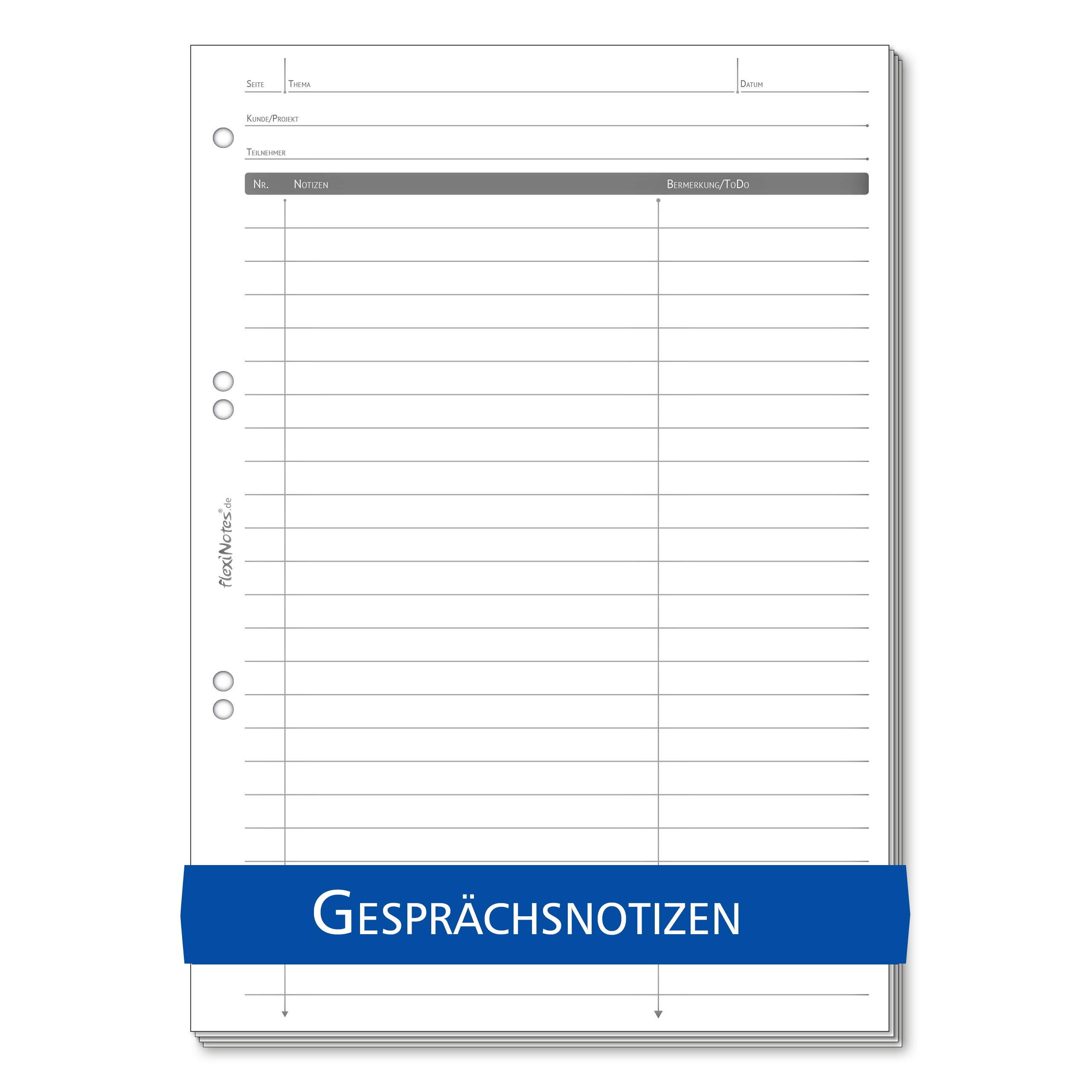 Schar – flexiNotes paper A5 refill, 75 sheets, A5, 80g/m² – available in other formats and linearities Gesprächsnotizen