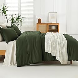 Litanika Dark Olive Green Comforter Set Full, 3