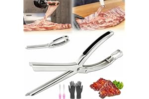 OEOCVIOD 1 Set Rib Membrane Removal Tool,Stainless Steel Rib Prep Tool Membrane Remover,BBQ Rib Prep Tool with Arc Clamp & Non-Slip Grip for Easy Rib Skinner,Kitchen Gadgets for Barbecue Enthusiasts & Chefs