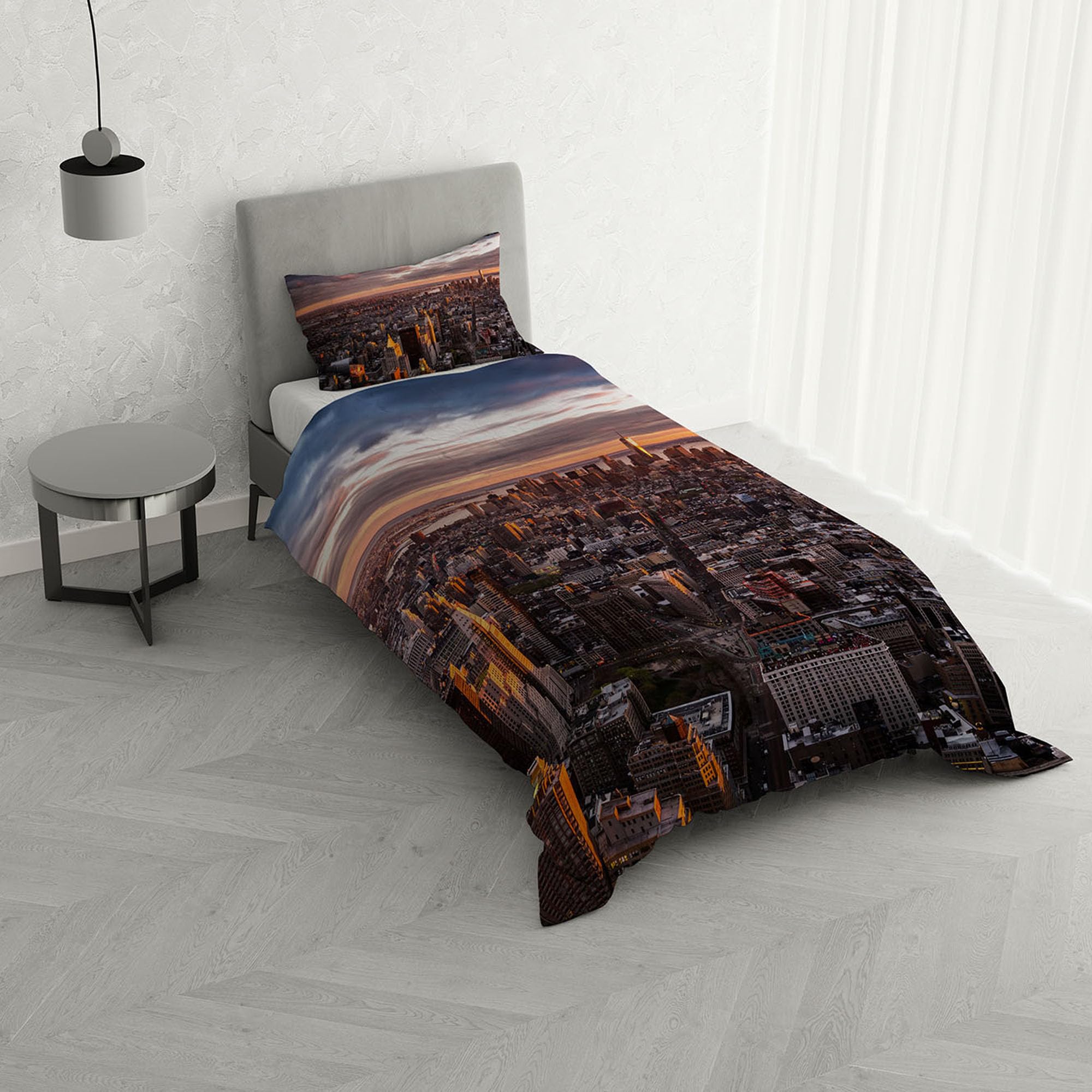 Italian Bed Linen MB HOME ITALY, Goodnight Duvet Cover Set, Manhattan, Single