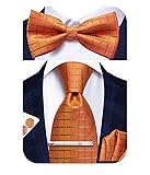 Hi-Tie Halloween Orange Tie with Pre-tied Bowtie