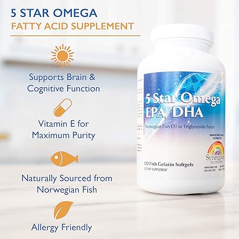 Amazon.com: 5 Star Omega EPA & DHA | Essential Fatty Acid Supplement for: Joint Health, Heart Health, Brain Health, Metabolic Health, and Generation of ...