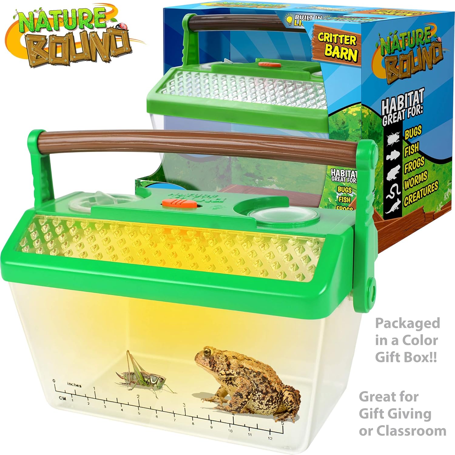 Nature Bound Bug Catcher Critter Barn Habitat for Indoor/Outdoor Insect Collecting with Light Kit, White: Toys & Games