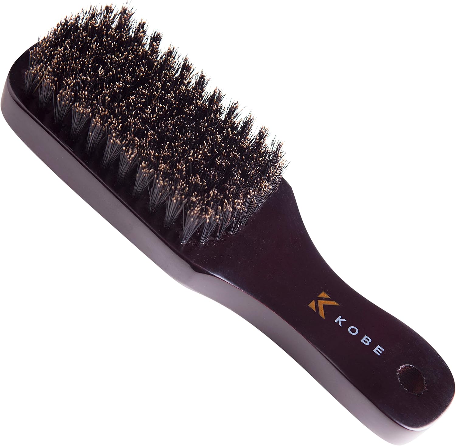Kobe Professional Bogart Men's Light Wood Club Brush, Men’s Boar Bristle Hair Brush/Beard Brush