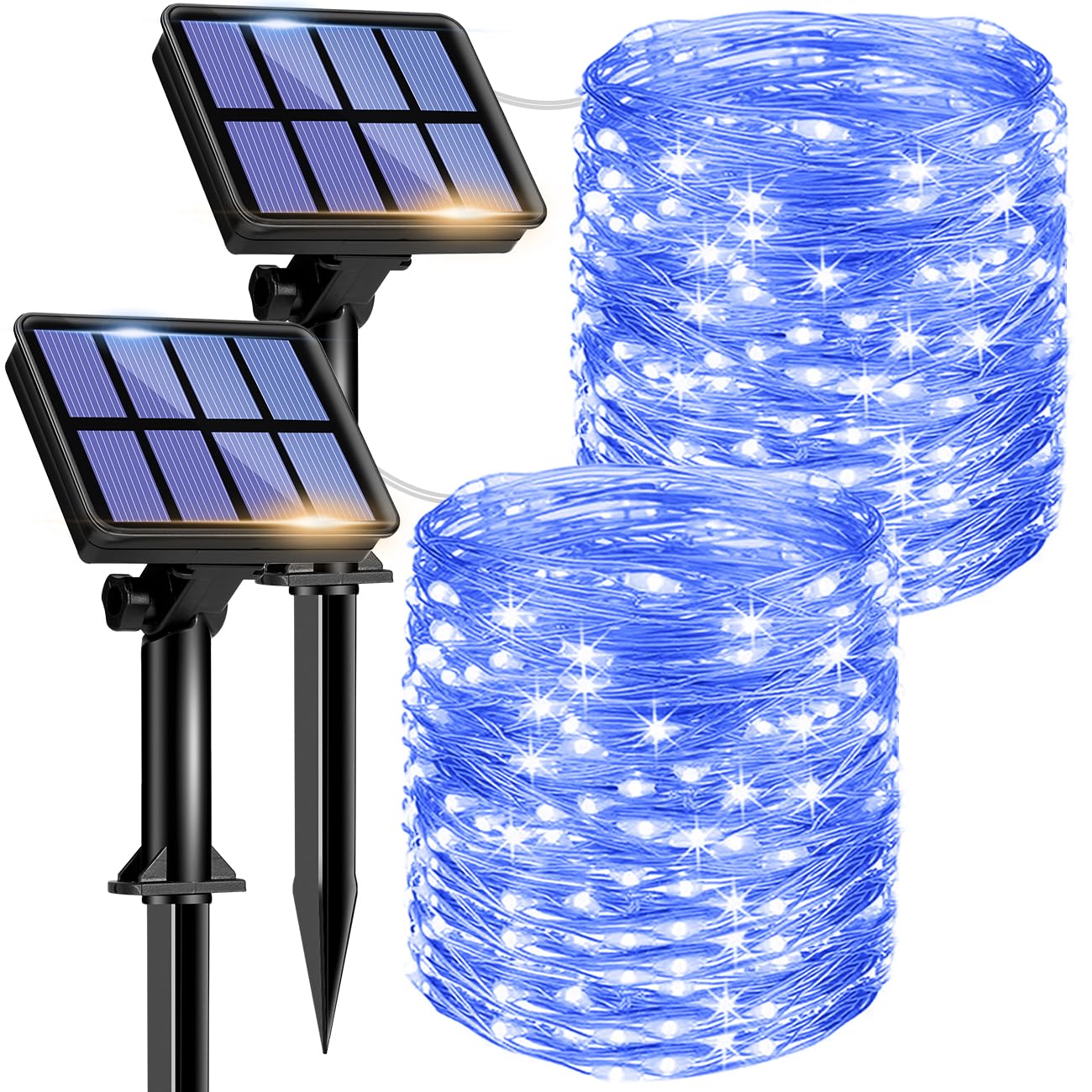 litogo 12m 120 Solar Garden Lights,2 Pack Solars String Lights 8 Modes Waterproof Copper Wire Decorative Solar String Lights for Patio, Gate, Yard, Trees, BBQ, Wedding, Party — image 1