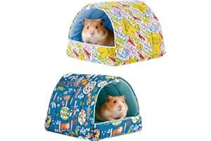 Rodizoo 2 PCS Hamster Hideout Hamster House,Washable Guinea Pig Cage Small Animal Cage Accessories for Mouse Chinchillas Hamsters Hedgehogs Ferrets Bearded Dragons and Rats