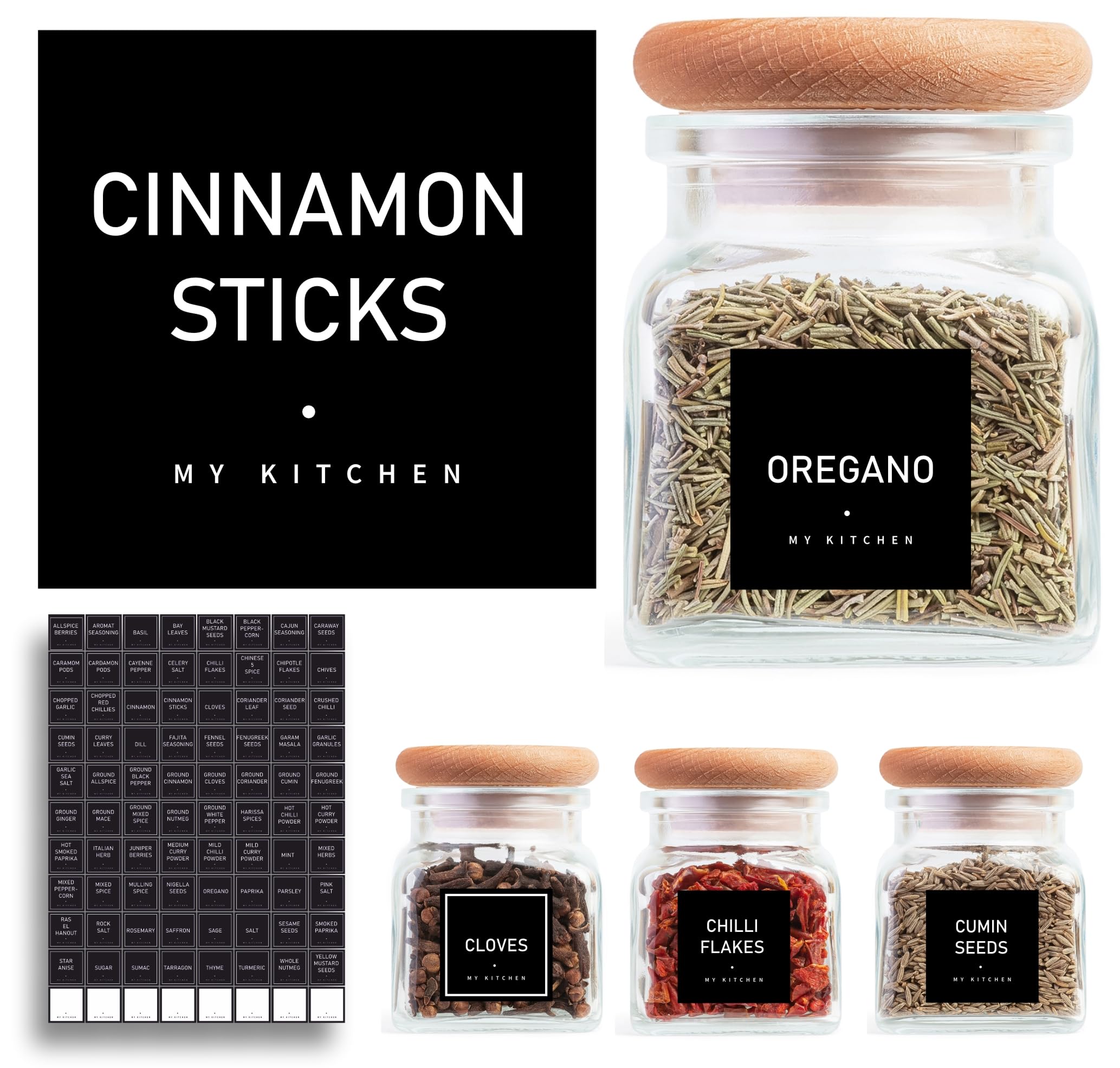 Spice Jar Labels - Black