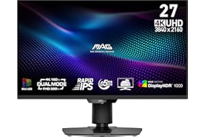 MSI MAG 274UPDF E16M 27-inch 3840 x 2160 (UHD) Gaming Monitor, 160Hz, AMD Adaptive-Sync, HDR Ready, HDMI, VGA Port, VESA Moun