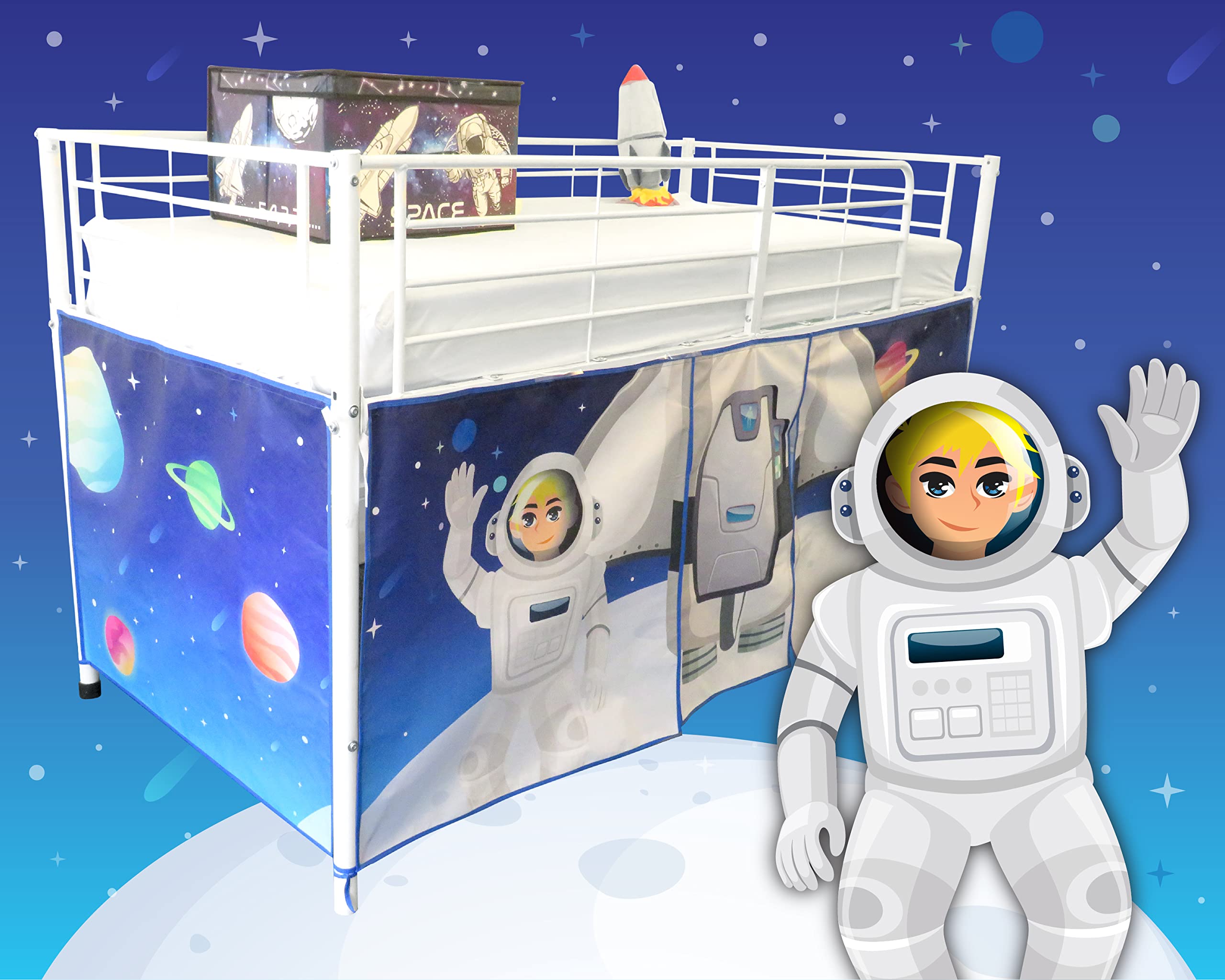 HedgehogEmporium Tent for Midsleeper Cabin Bed, Mid sleeper Spaceman Skyler