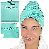 THE PERFECT HAIRCARE Microfiber Hair Plopping Towel Set – Super Absorbent Anti-Frizz Hair Drying Wrap + 2 Curl Scrunching Towels – Fast Drying, Lightweight Wrap for Women, Girls & All Hair Types