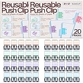 BUNCLIP Push Paper &amp; Binder Clips, 40 Pack 50 Sheet Heavy Duty No Damage | Reusable medium clamps with mark-free design. Ideal for office, school, home organization and daily paperwork sorting.