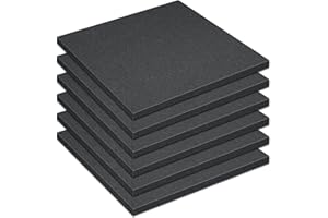 WOIRON 6 PCS Polyurethane Foam Sheet,16x12x1 Inch Cuttable Polyurethane Foam Pads,Packing Foam Inserts for Toolbox for Cases,Foam Padding for Packing and Crafts