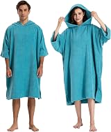Winthome Changing Bath Robe Surf Poncho Towel Hooded Ocean Blue M