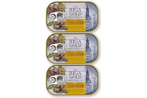 Riga Gold Cod Liver in Own Oil 4.27oz/ 121g From Iceland (Pack 3)