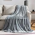 JIAHANNHA Grey Throw Blankets,Fleece Blanket Throw Size 50"×60",Super Soft Cozy Plush Light Grey Blanket for Couch Sofa Bed,Flannel Lightweight Warm Bed Blankets