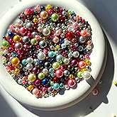 Chuxin 1000PCS Assorted 3-10mm Round Acrylic Pearls Beads, No Holes, Colorful, Loose Beads for DIY, Table Scatter, Wedding, Birthday Party, Home Decoration