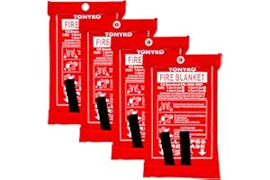 TONYKO Emergency Fire Blankets, Flame Retardant Protection and Heat Insulation Designed for Kitchen,Fireplace,Grill,Car,Camping