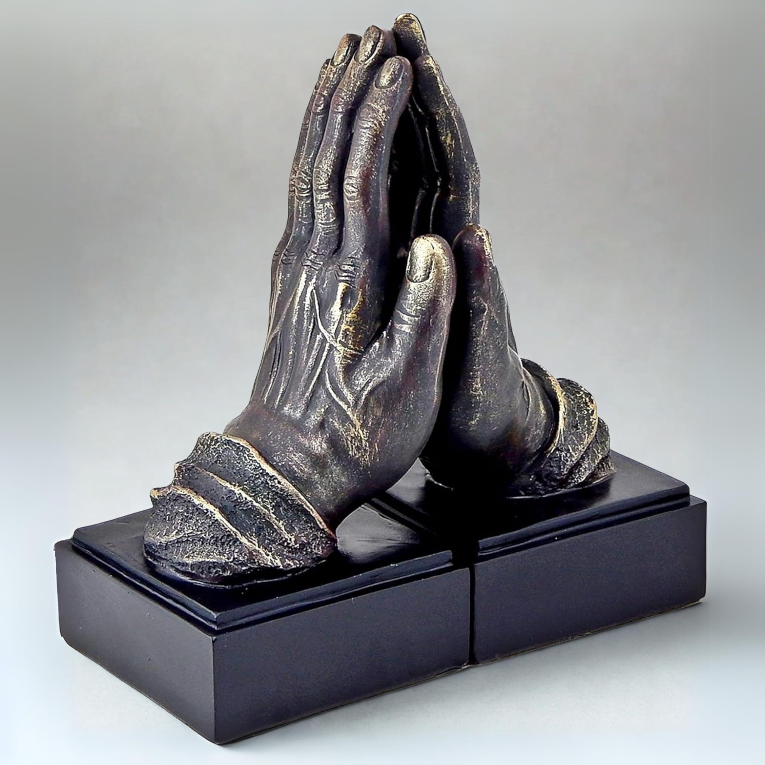 Bellaa 26393 Praying Hands Bookends 10 inch