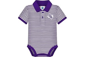 Creative Knitwear College Baby Striped Polo Bodysuit - Team Logo, Multiple Colors, for Boys & Girls (0-12 Months)