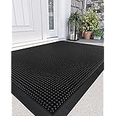 DEXI Rubber Door Mat Front Outdoor, 36x48 Non Slip Heavy Duty Entrance Rug, Waterproof Dirt Trapper Doormat Welcome for Indoo