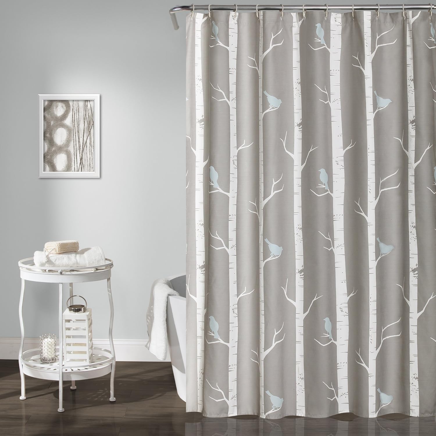 Lush Decor Lush Décor Bird on The Tree Shower Curtain, 72" x 72", Gray