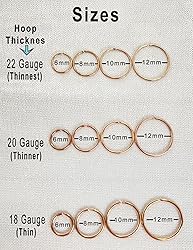 Rose Gold Small Hoop Earrings for Cartilage