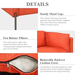 Merax 76" Upholstered Sofa with Square Arms-3 Seats