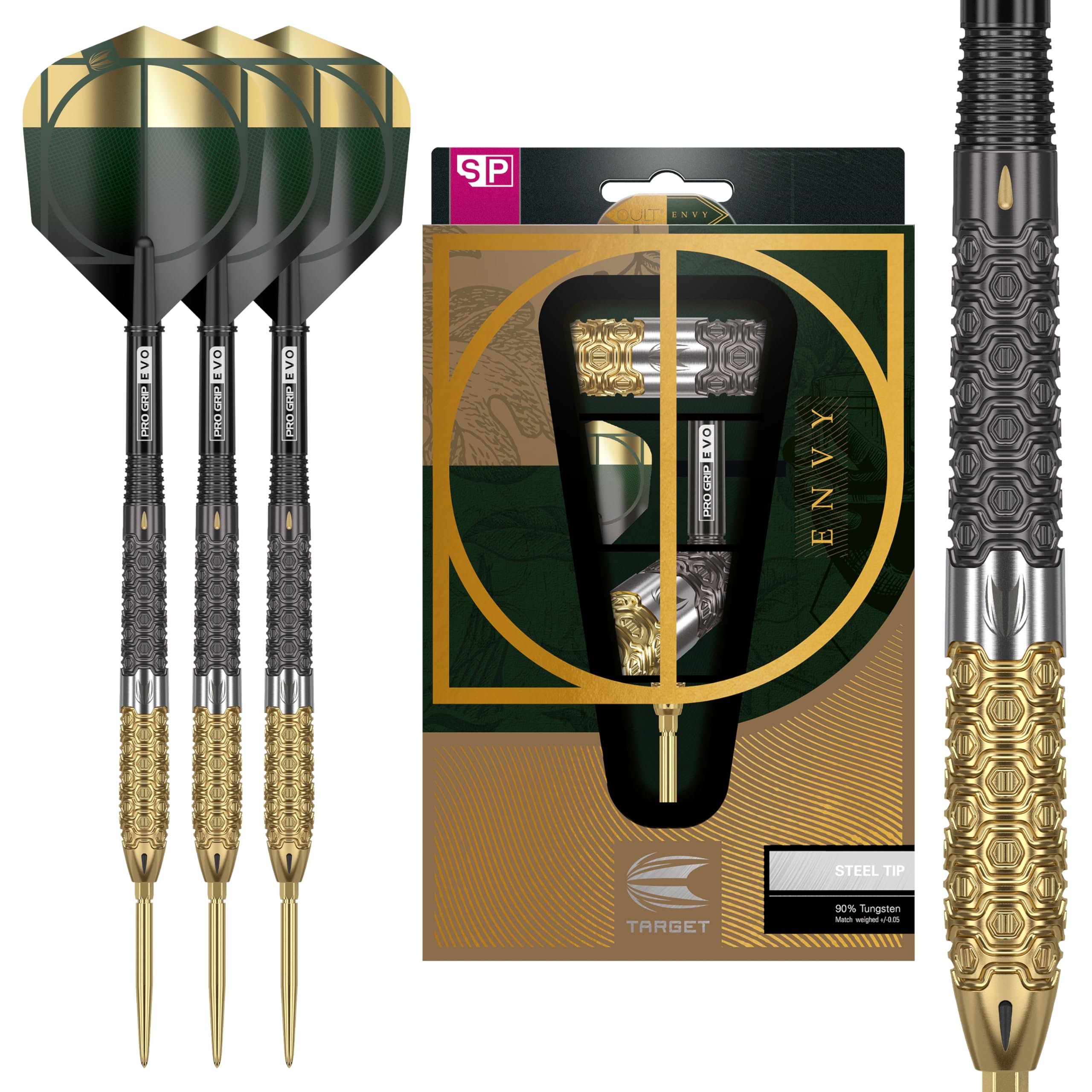 Target Darts Cult Envy 02 24G 90% Tungsten Swiss Point Steel Tip Darts Set