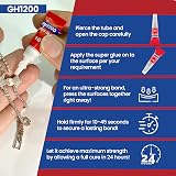GH1200 48 x 1g Super Glue Anticlog Cap All Purpose Thick Fast Bonding view 4
