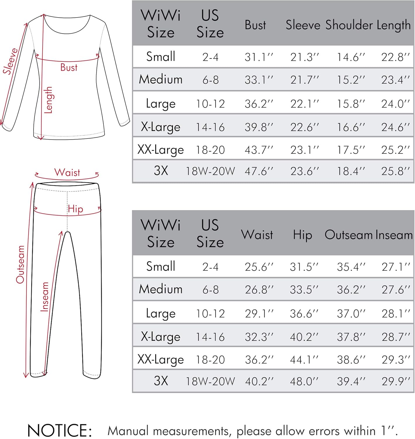 WiWi Women's Ultra Soft Bamboo Underwear Long Johns Sets Lightweight Pajamas Set Base Layer Top with Bottoms S-3X at  Women’s Clothing store