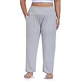 ZERDOCEAN Women's Plus Size High Waist Yoga Pants Casual Comfy Relaxed Loose Lounge Pants with Pockets