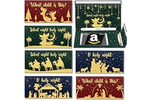 Mczan Religious Christmas Money Holder for Cash 6 Pack, Zip-Open Holiday Cash Holders w/Clear Plastic Window for Gifting Check Ticket or Gift Card, Funny Xmas Gifts Giving Ideas (Nativity scene)