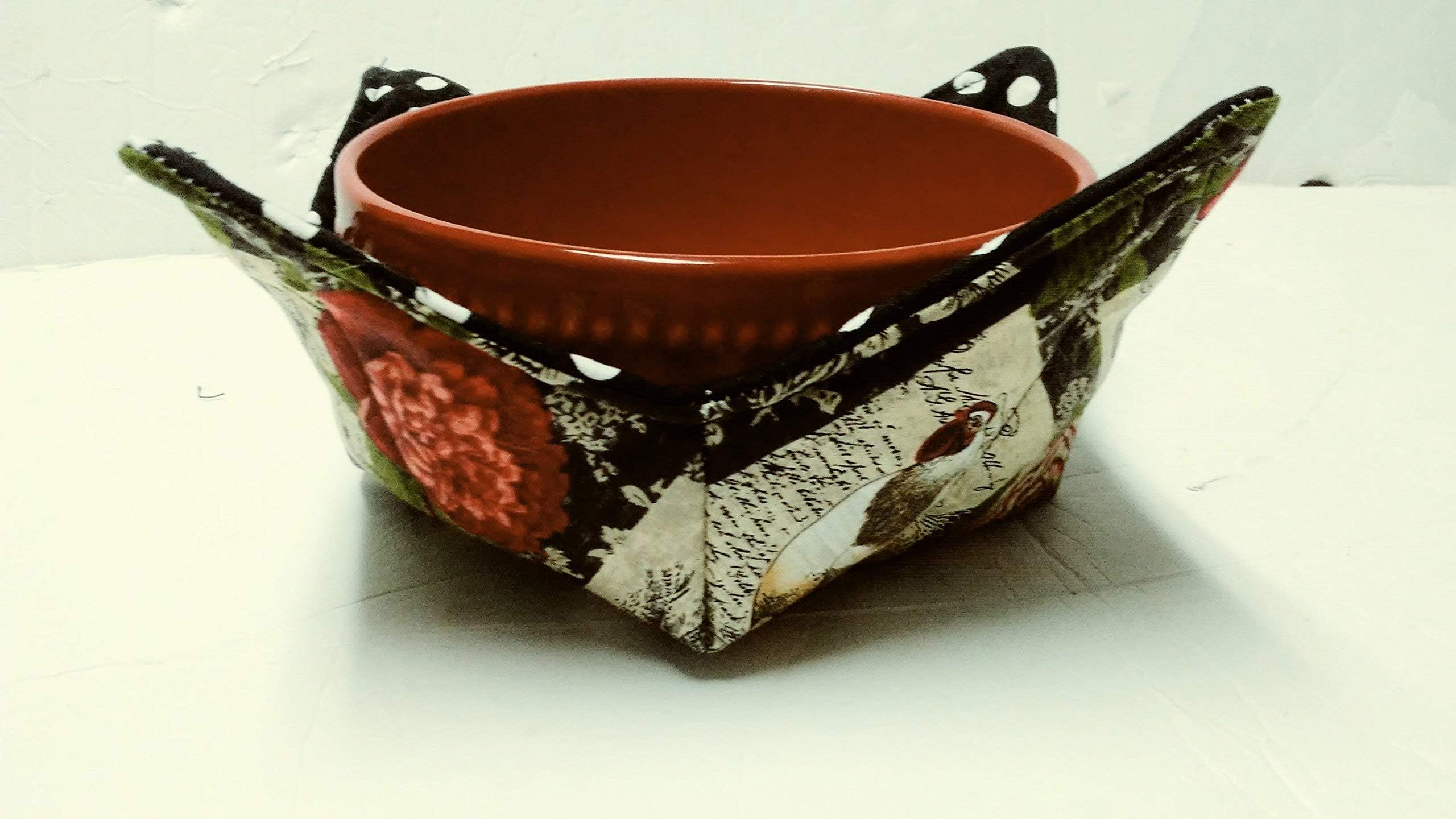 Microwave Bowl Cozy - Country Rooster Design - Set of 4 Soup Bowl Cozies