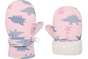 Slivery Color Toddler Gloves Kids Mittens Winter Warm Lined Fleece Gloves Waterproof Snow Baby Mitten for Boys Girls