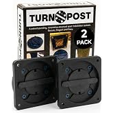 TurnPost 4x4 Post Base Bracket - 2 Pack Heavy-Duty Fence Post Anchor &amp; Deck Post Base - Concealed Mount Concrete Connector - Rust-Resistant USA Steel Hardware