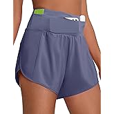 BMJL Women's Workout Shorts Athletic Running Shorts High Waisted Gym Shorts with Liner Zipper Pockets
