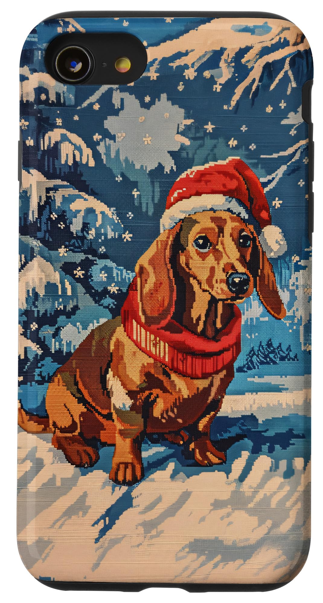 iPhone SE (2020) / 7 / 8 Funny Dachshund Dog Christmas Tree Snow Merry Xmas Mom Dad Case