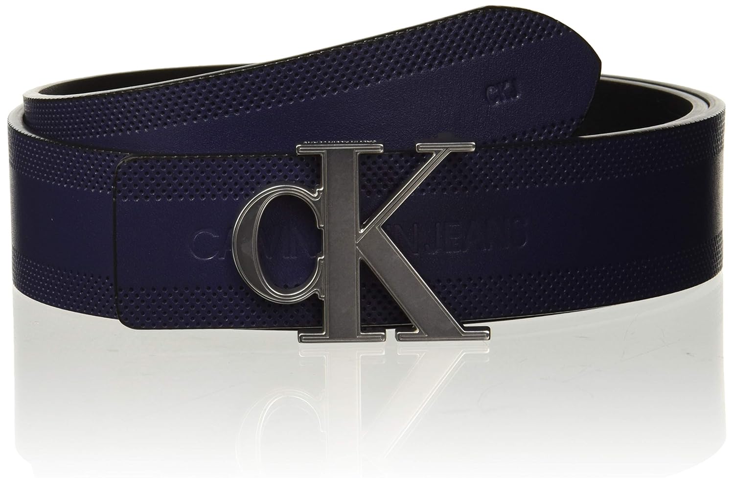 Buy Calvin Klein Jeans Men's Leather Belt (HC0566480_Navy/Black_105) at Amazon.in