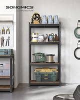 SONGMICS Shelving Unit 40 x 80 x 160 cm Rustic Brown Black 520 kg Load view 2