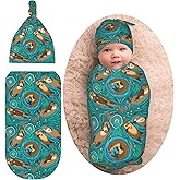 Newborn Swaddle Blankets Baby Stuff Soft Swaddle Swaddling Blanket With Beanie Sets Gifts For Infant Boys Girls