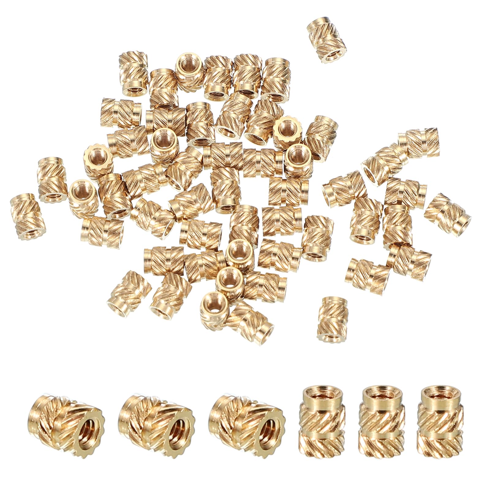 PATIKIL M2.5x6x4.5 mm Brass Threaded Insert, 40 Pcs Metric Knurled Nuts Heat Set Insert for Plastic 3D Printing Components