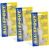 ALLSPOUT Extendable No-Drip Pour Spout for Quart and Gallon Jugs, Vented, Adjustable 6 to 10 Inch, Collapsible, Universal Fit - 3 Pack