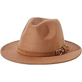 Lanzom Kids Girls Vintage Wide Brim Wool Felt Bowler Cap Bowknot Floppy Fedora Hat