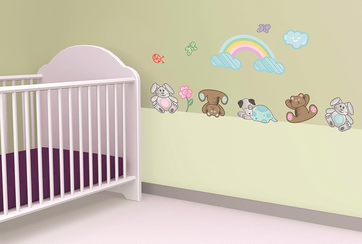Amazon Co Jp 壁ステッカー 子供部屋 リビングルーム 寝室 幼児室に使える壁タトゥー 壁デコ モダン 2 X 70 X 50cm 壁ステッカー デコ セット フィルム 保育園の虹 ホーム キッチン